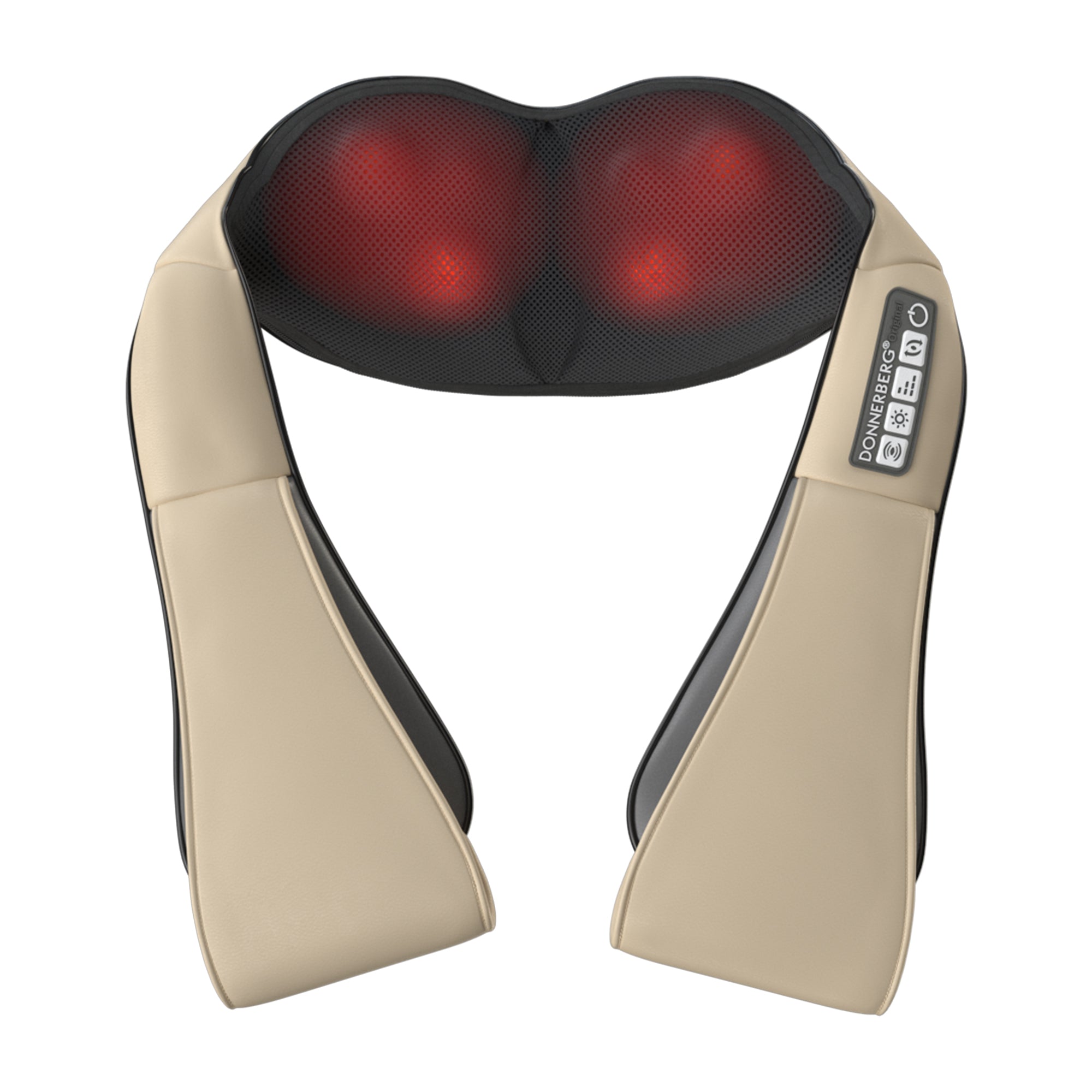 massager for neck pain with 2 arm loops beige