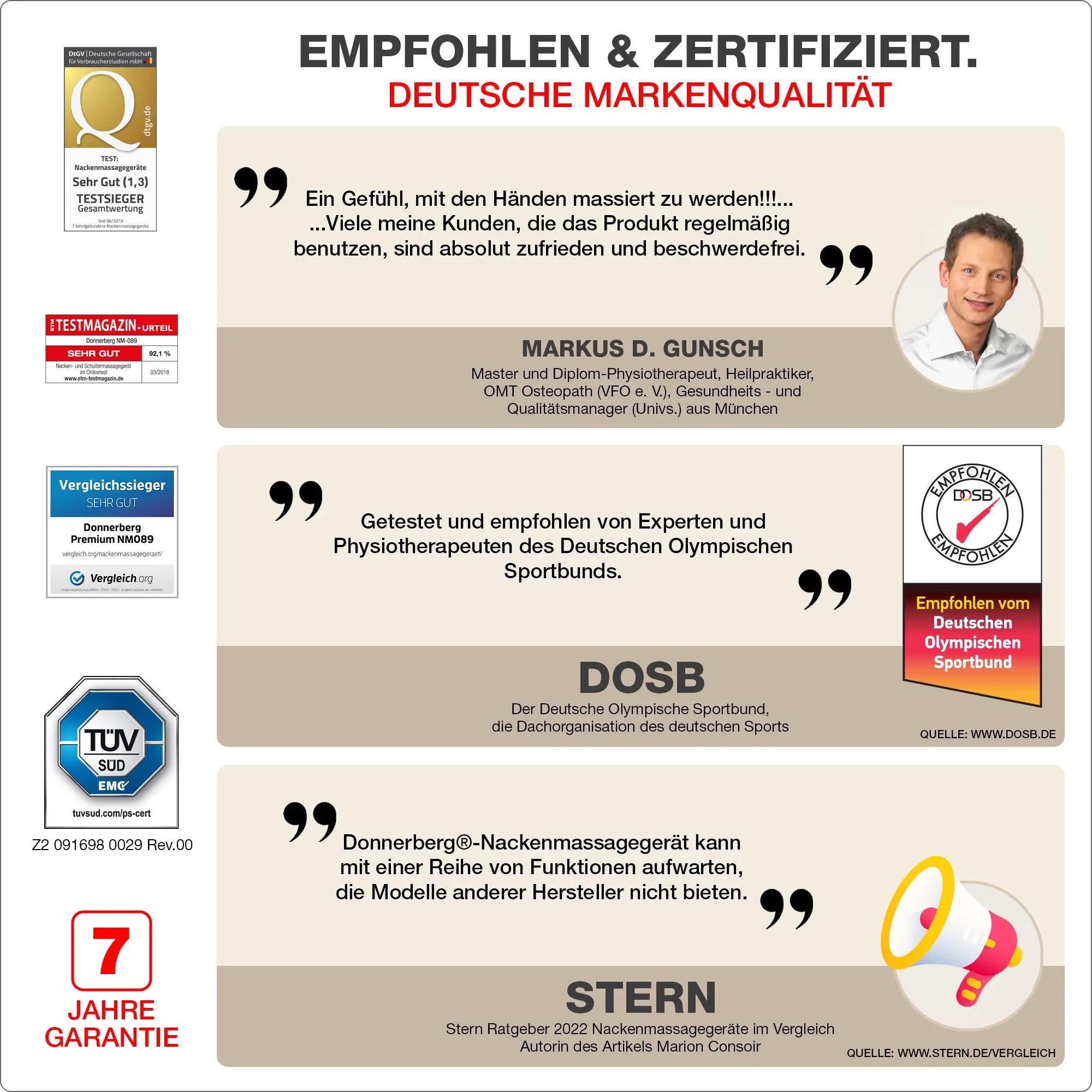 Empfohlen und zertifiziert beige