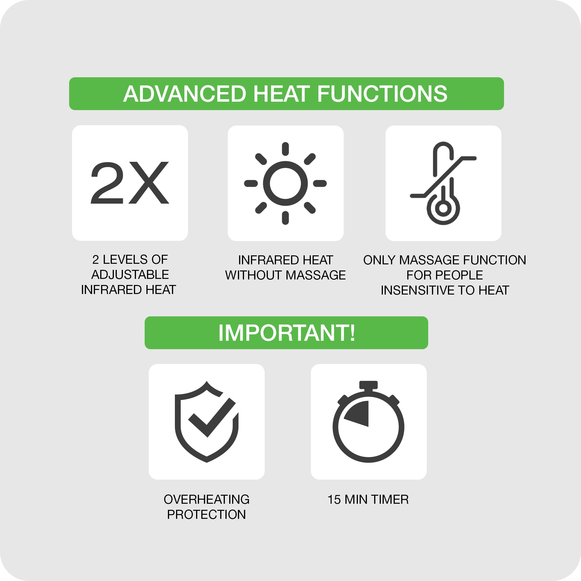 heating function with two adjustable levels