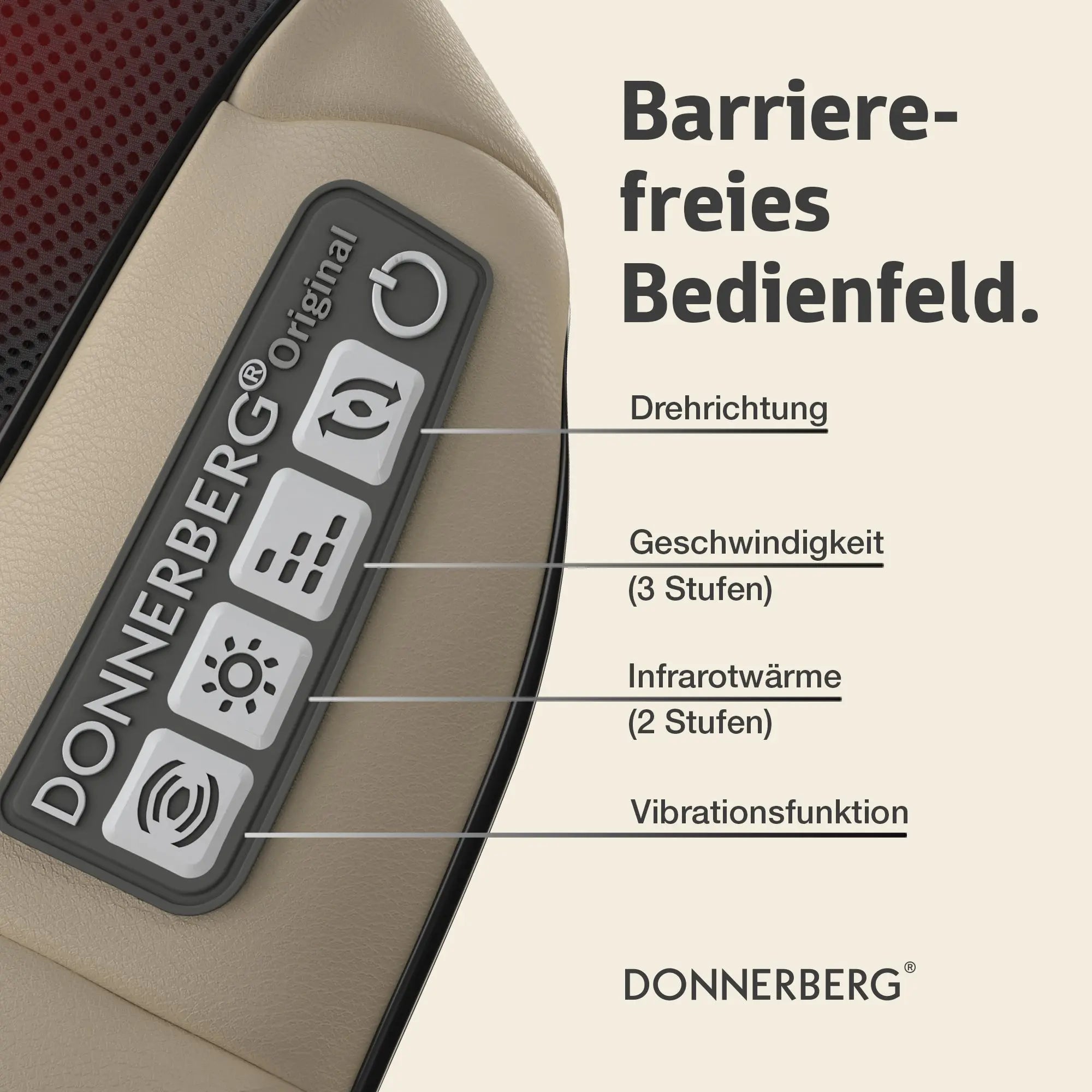Massagegerät: Barrierefreies Bedienfeld. Set beige