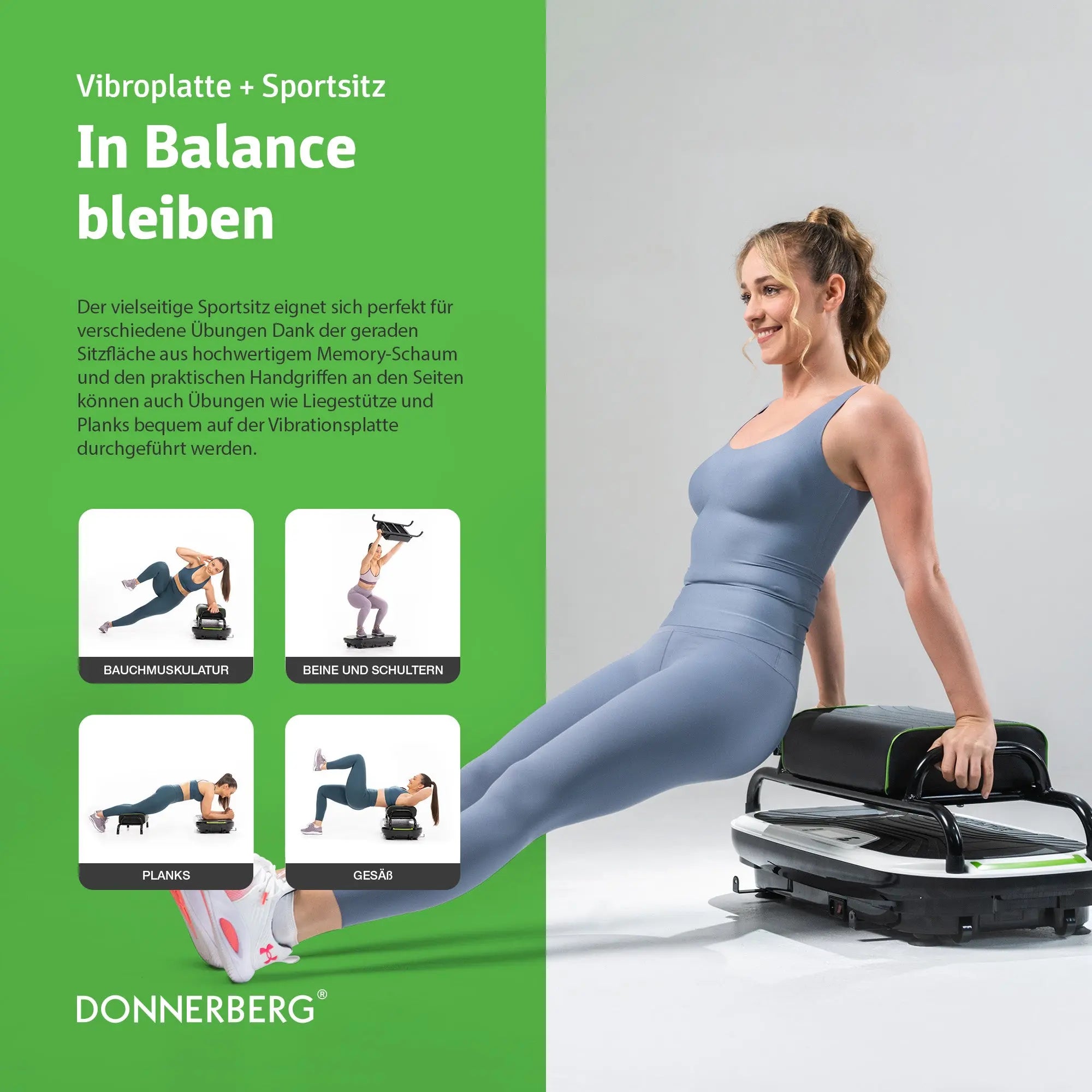 Booster la forme avec le siège fitness et plateformes vibrantes Thera et Sport.
