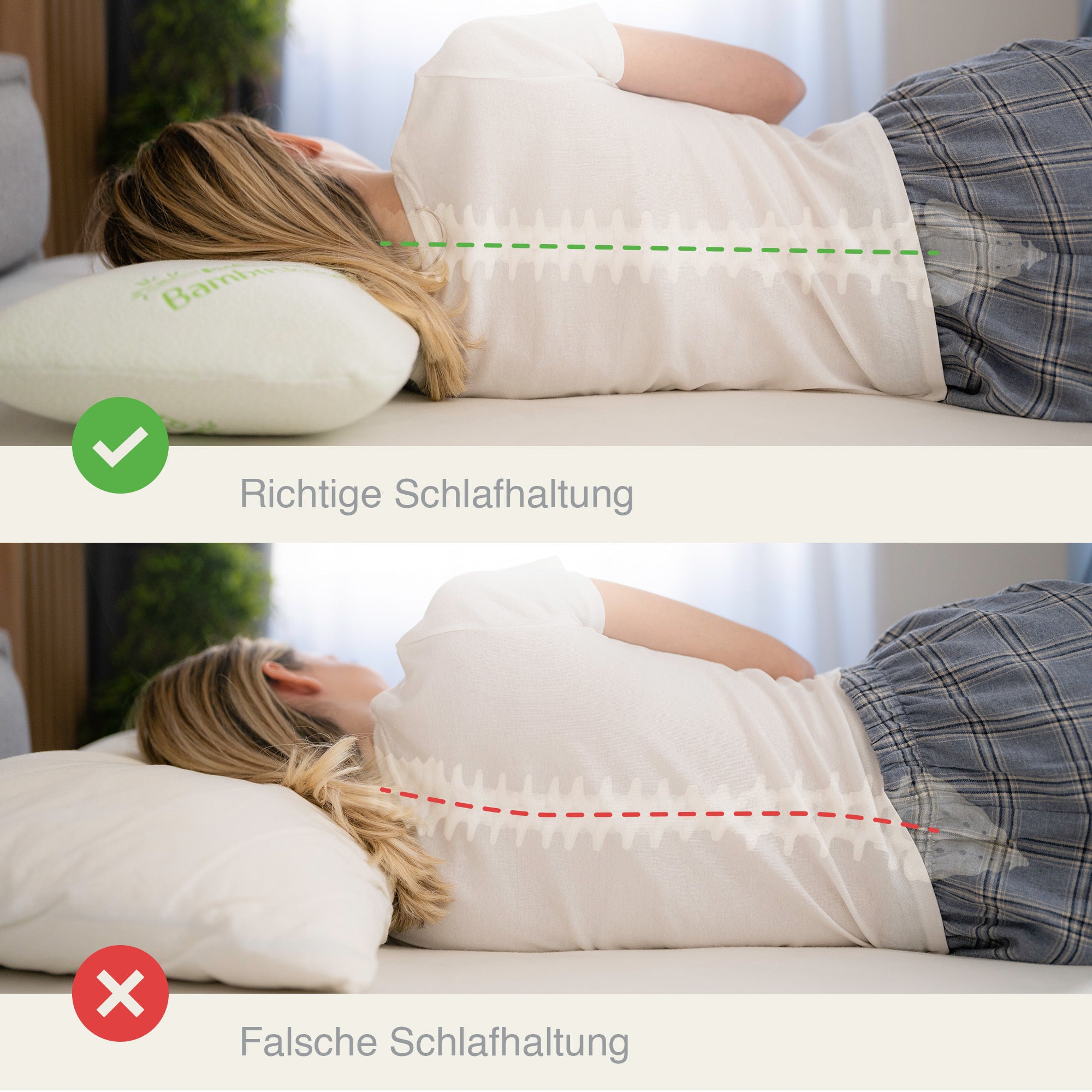 Good vs bad sleeping posture
