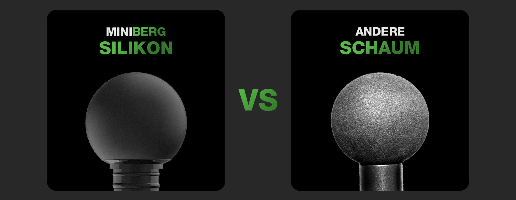Silikonaufsätze der Massagepistole Miniberg Vs. Schaumaufsätze anderer Hersteller