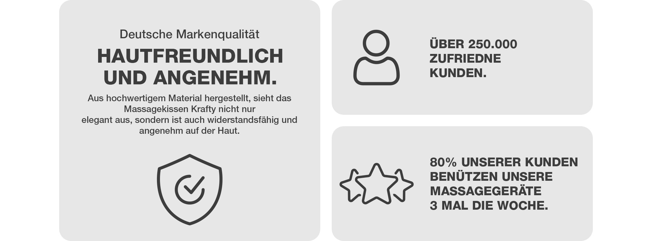 Das Massagekissen Krafty ist aus hochwertigen Materialien hergestellt und ist hautfreundlich und angenehm