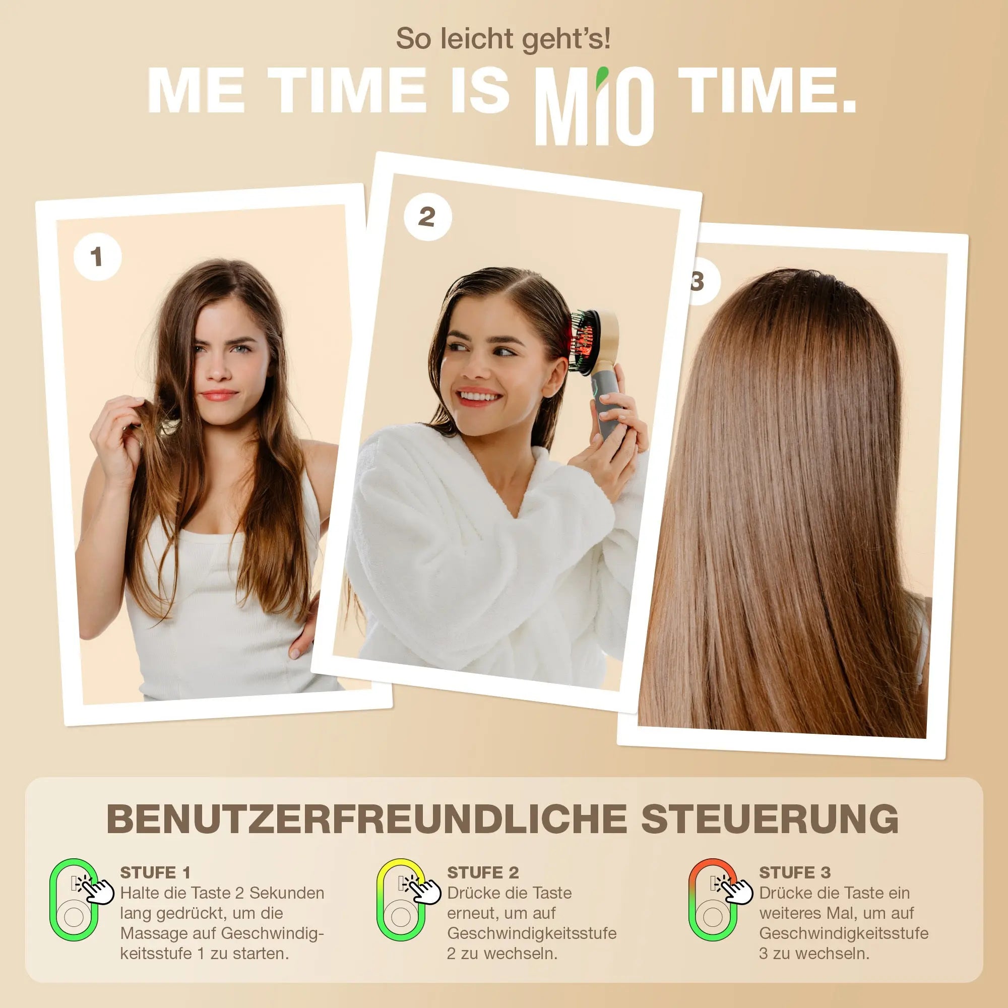 Selbstpflege-Routine für Haare beige