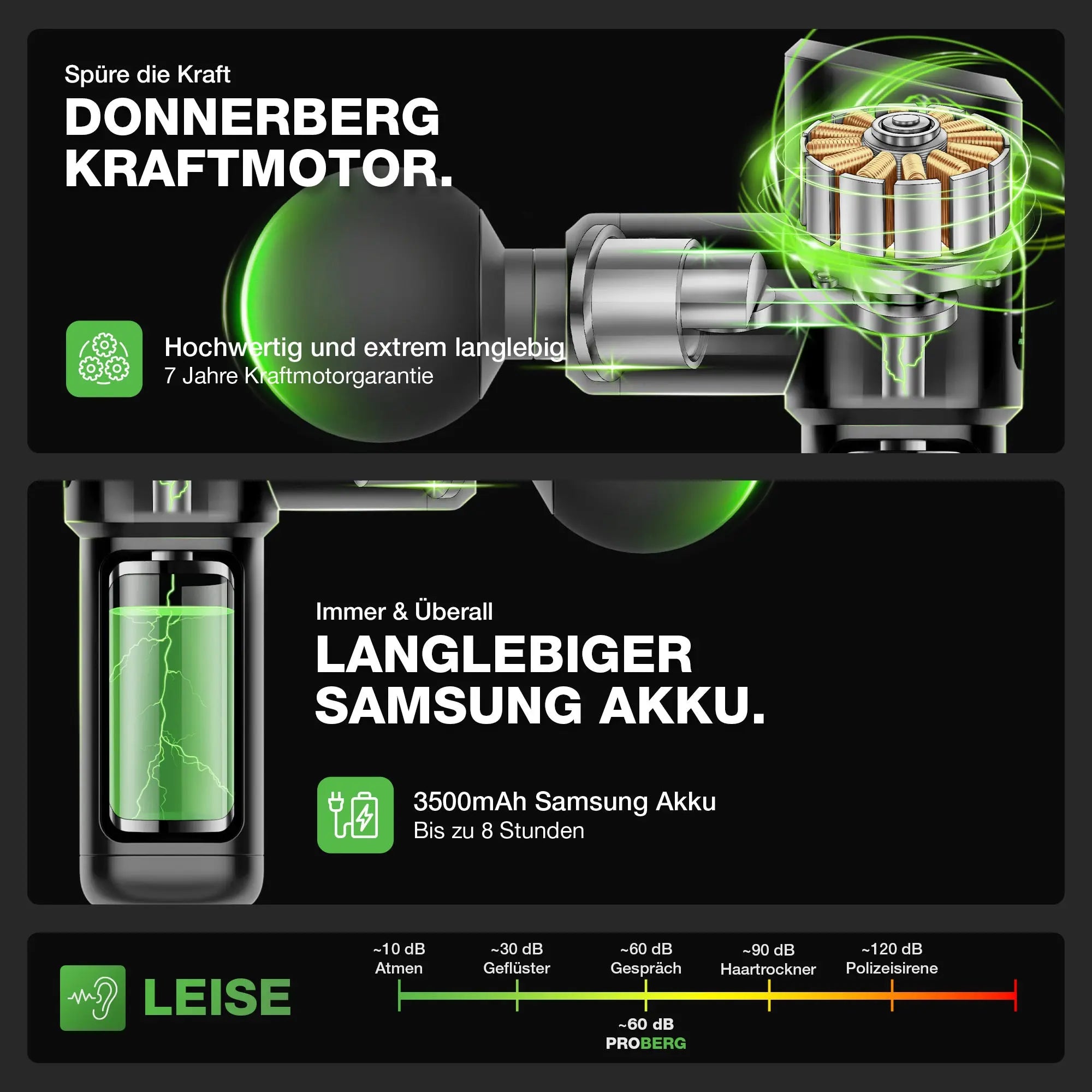Proberg Pistole mit starkem Motor in Aktion