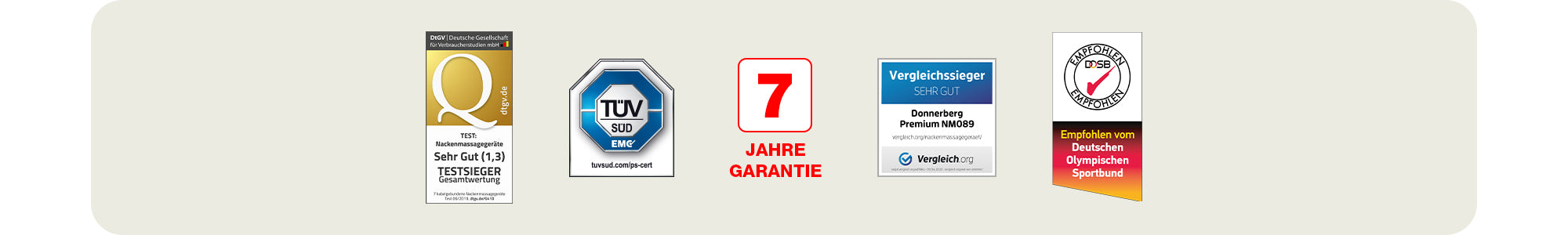 Zertifikate von Donnerberg Nackenmassagegerät mit Akku