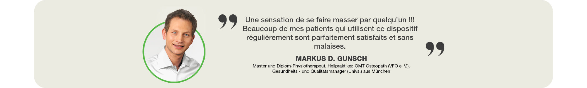 Notre masseur cervical Akku a été reconnu par les experts dans le domaine de kinésithérapie et sport