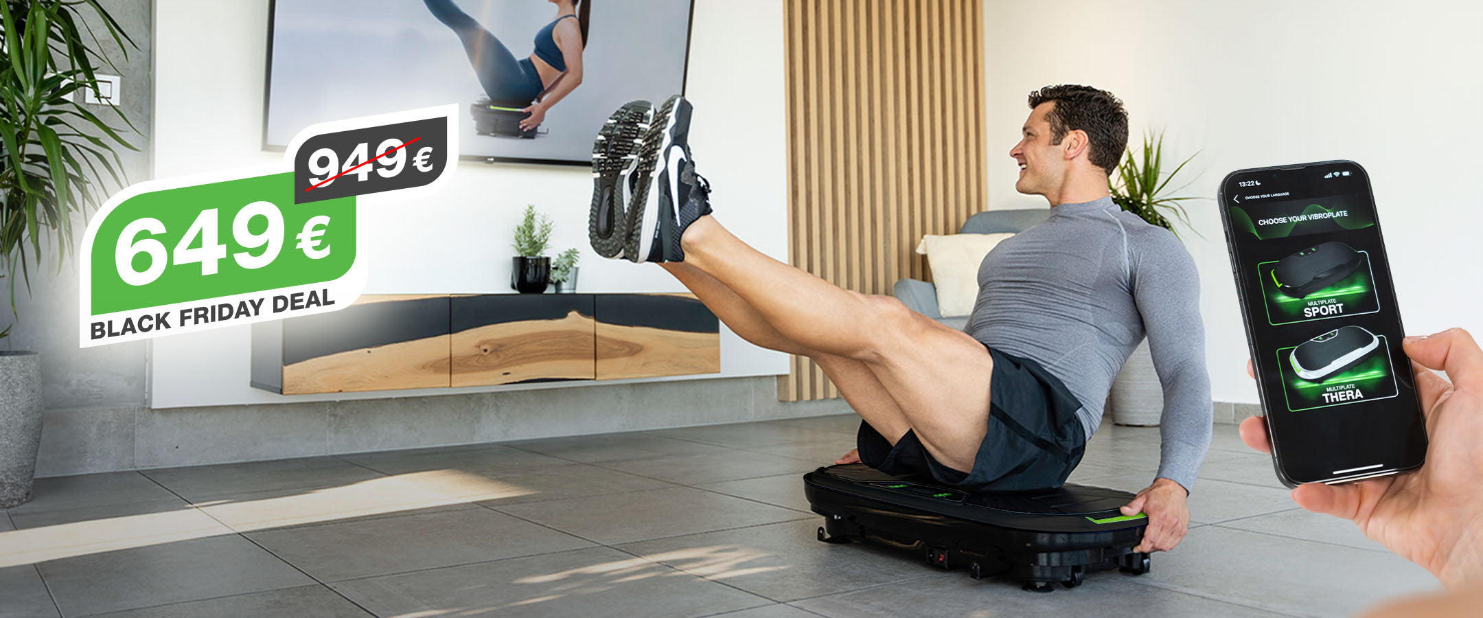 Vibrationstraining auf der Vibrationsplatte von Donnerberg. Vibrationsplatten Thera und Sport