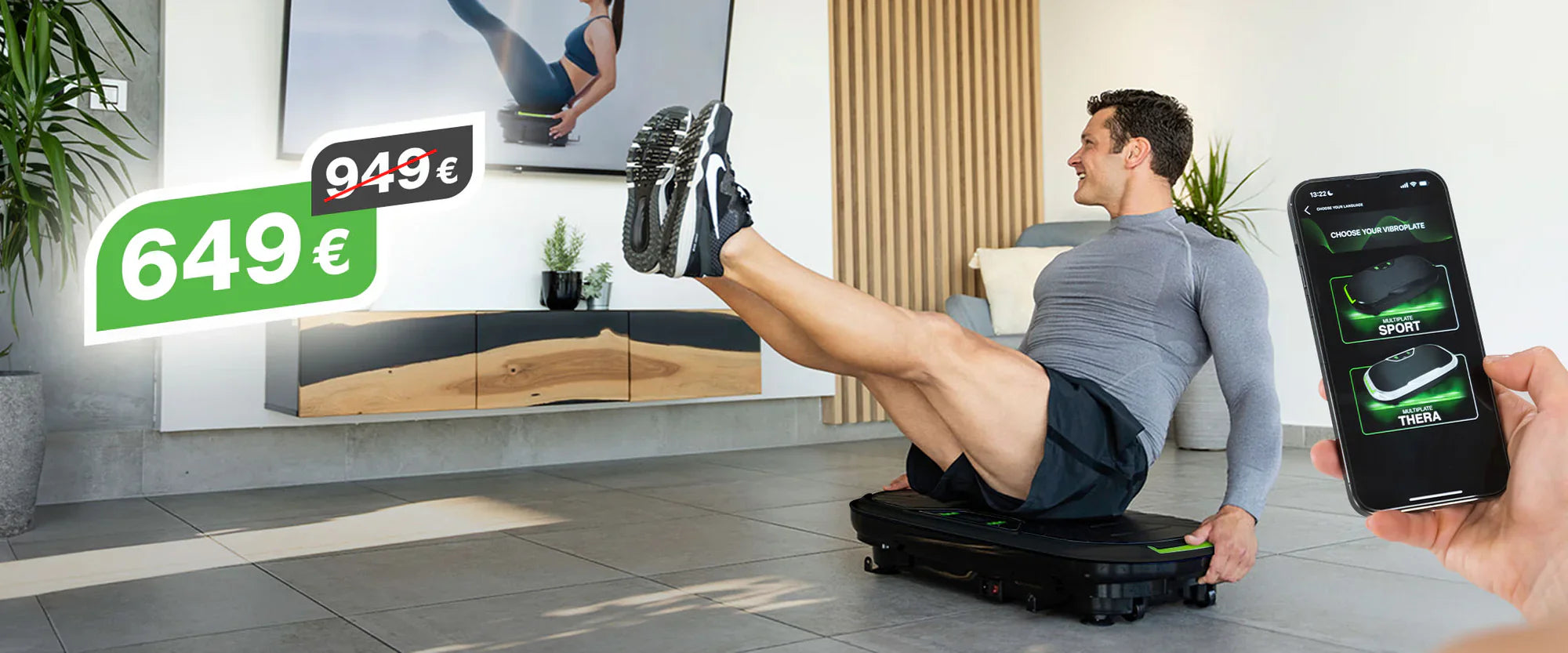 Vibrationstraining auf der Vibrationsplatte von Donnerberg. Vibrationsplatten Thera und Sport