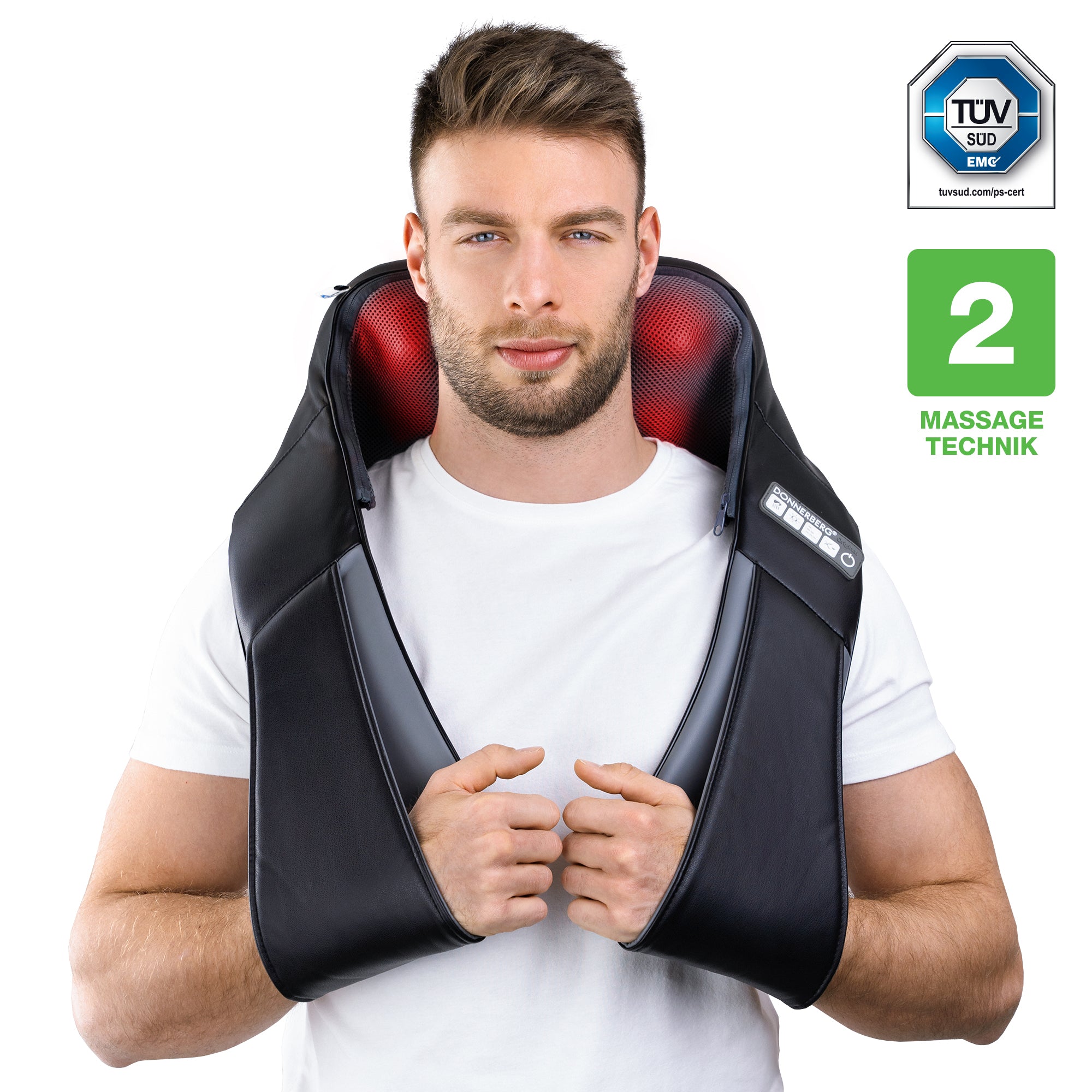 Neck and back massager in black