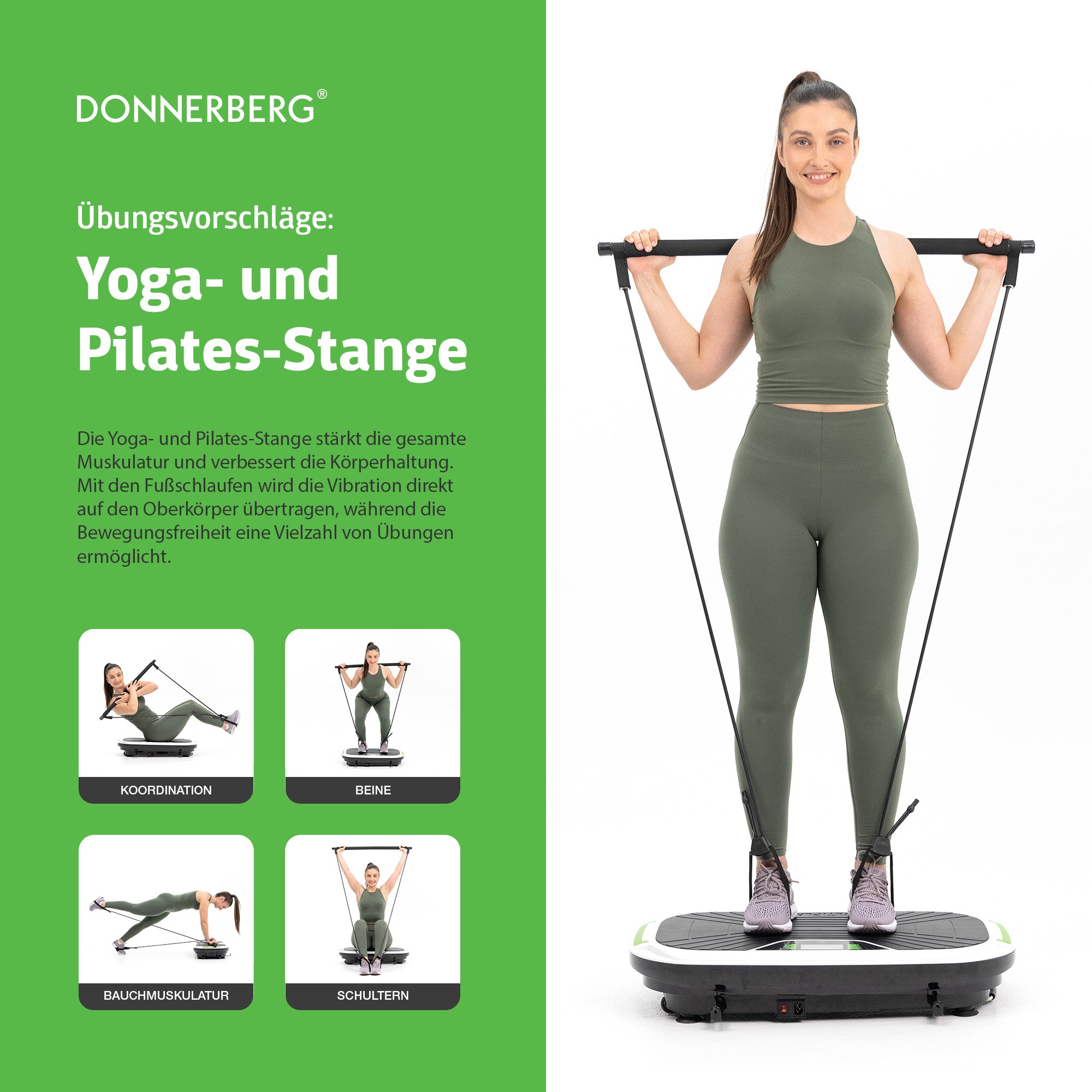 Recommendations for yoga and pilates bar exercises on vibration machine