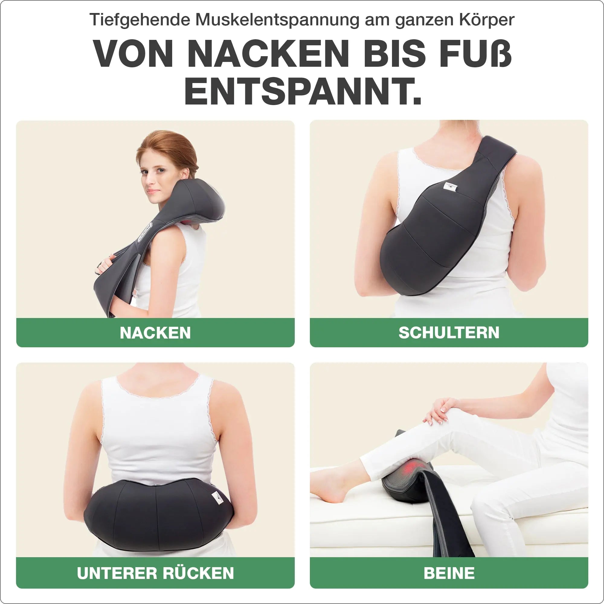 Massagegerät mit Jade. Vom Nacken bis Fuß entspannt.: Nacken, Schultern. Rücken, Beine.