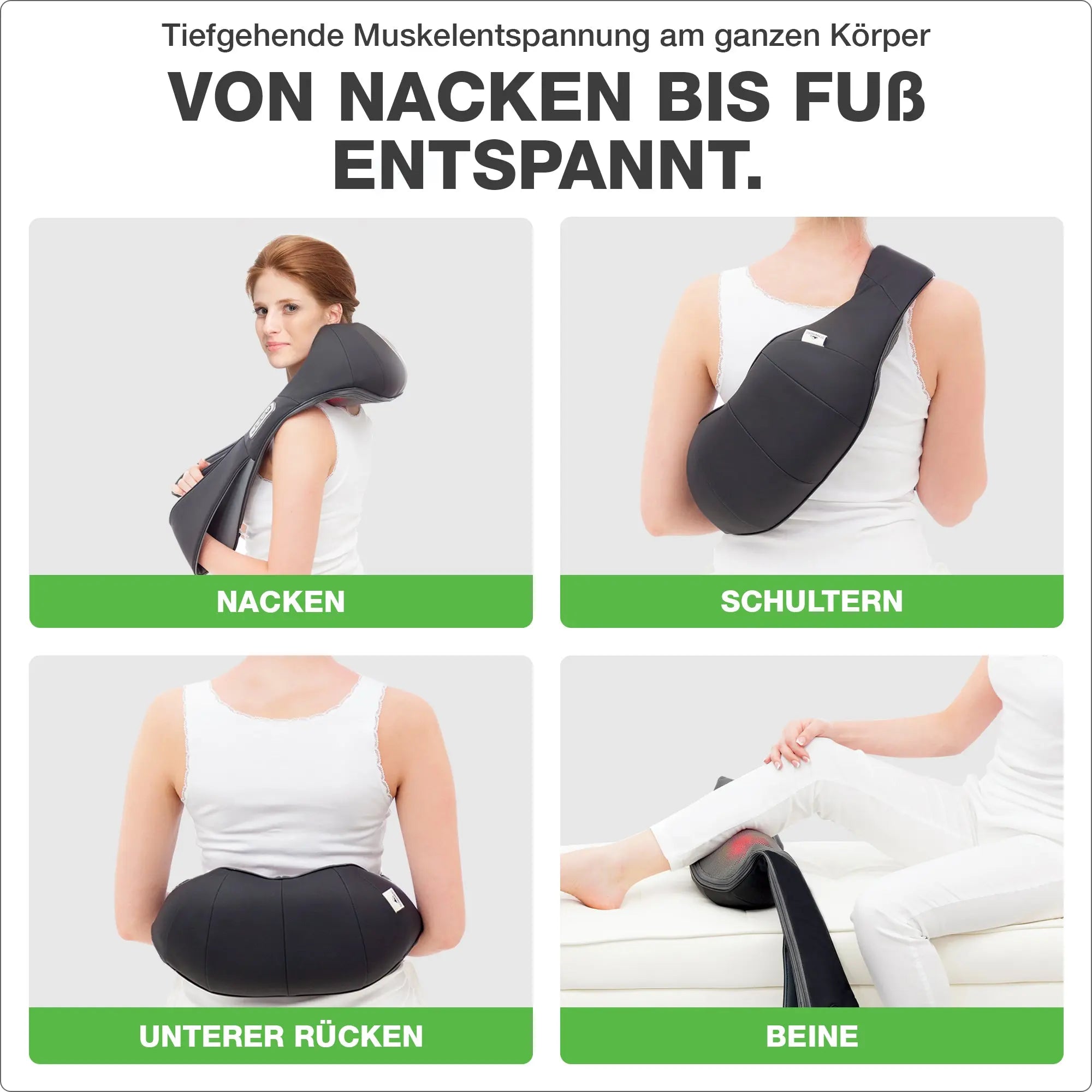 Von Nacken bis Fuß entspannt. Tiefgehende Ganzkörpermassage: Nacken, Schultern, Rücken, Beine