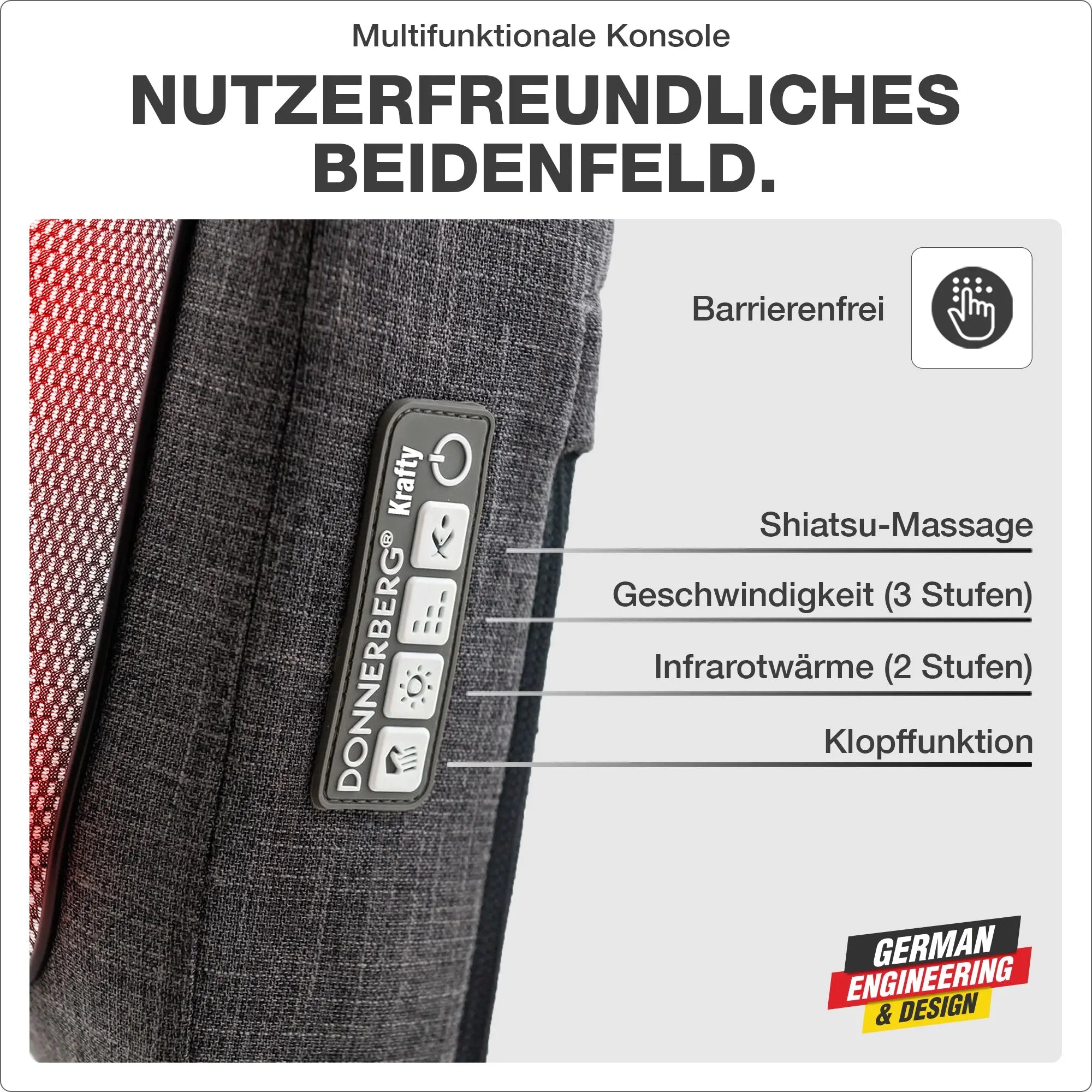 Multifunktionale Konsole: Nutzerfreundliches Bedienfeld