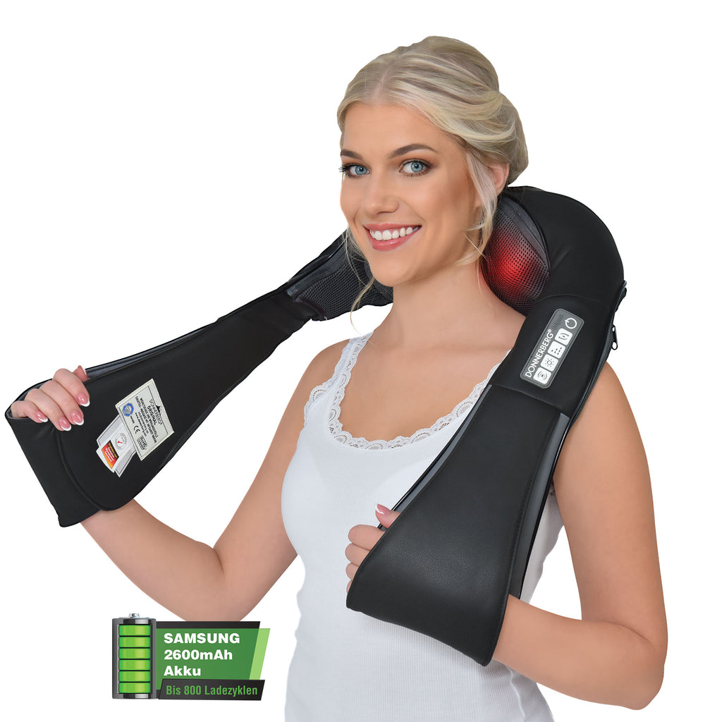 Masseur Cervical Et Dorsal Donnerberg Premium - 8 Têtes, Chauffant - Garantie 7 Ans - Neuf Noir
