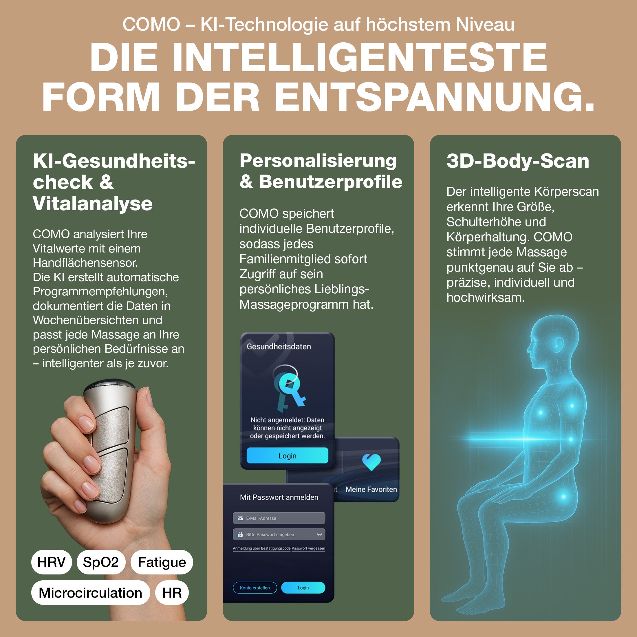 Donnerberg Premium Massagesessel COMO – Erlebnis für alle Sinne mit KI-Unterstützung