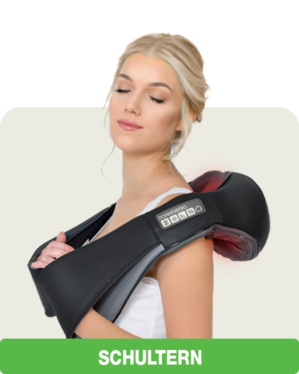 Ganzkörpermassage mit dem kabellosen Nackenmassagegerät von Donnerberg: Schultern