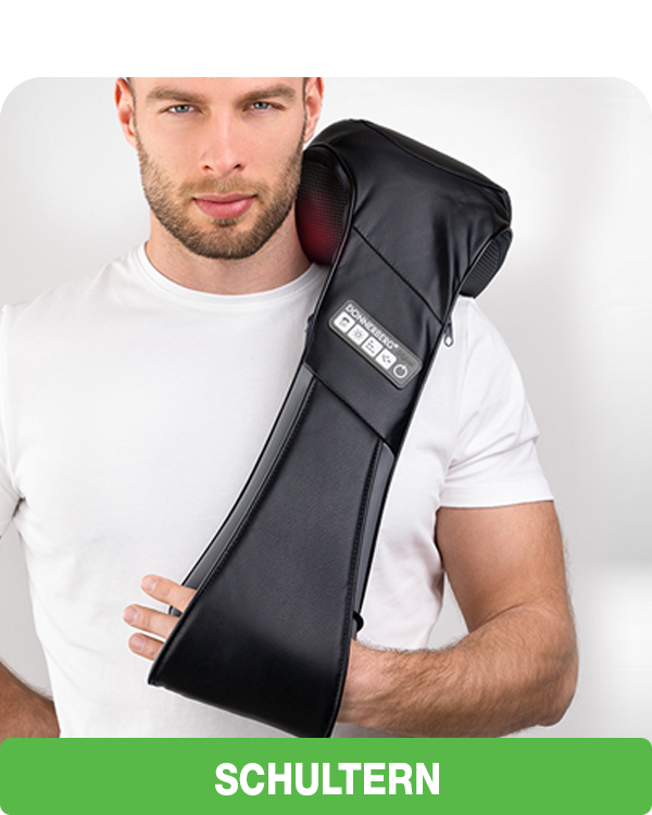 Ganzkörpermassage mit Rückenmassagegerät:  Schultern