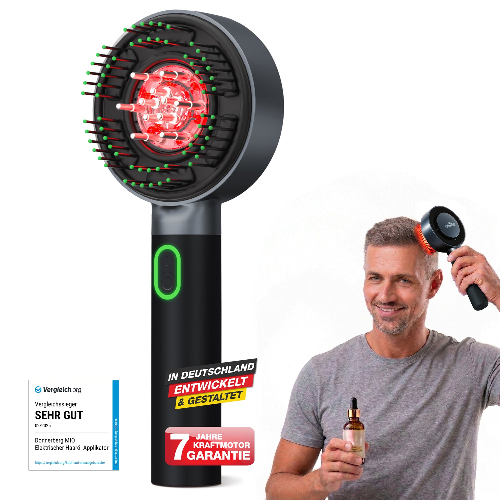 Kopfmassagebürste mit Rotlicht MIO (for men)