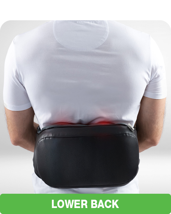 using neck and back massager on lower back