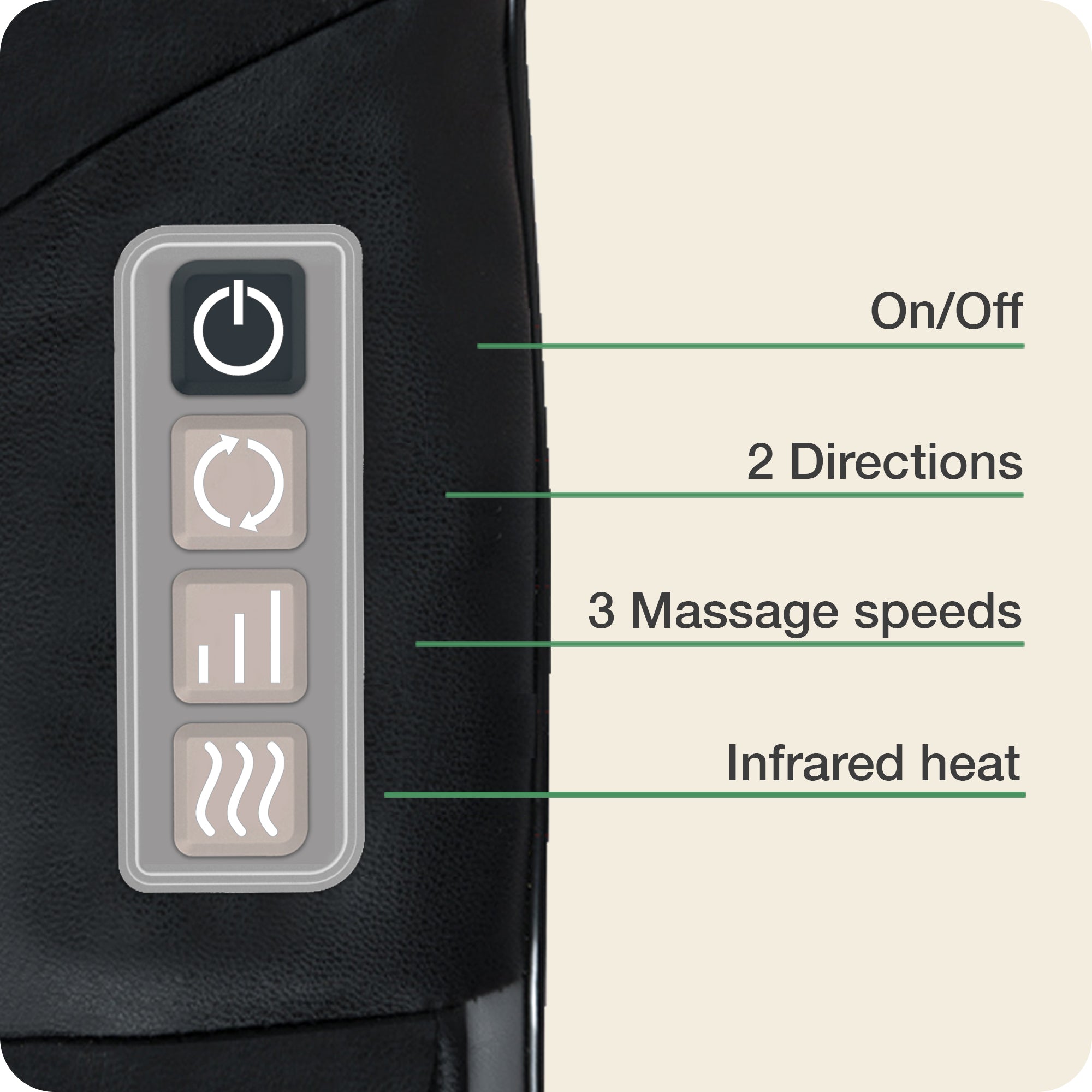 heated massager with user-friendly console for easy control