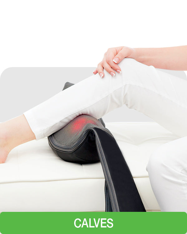 woman using electric massager on calves