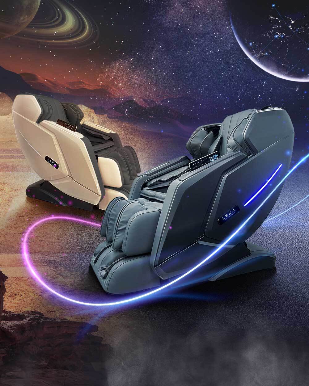 massage chair in black and beige