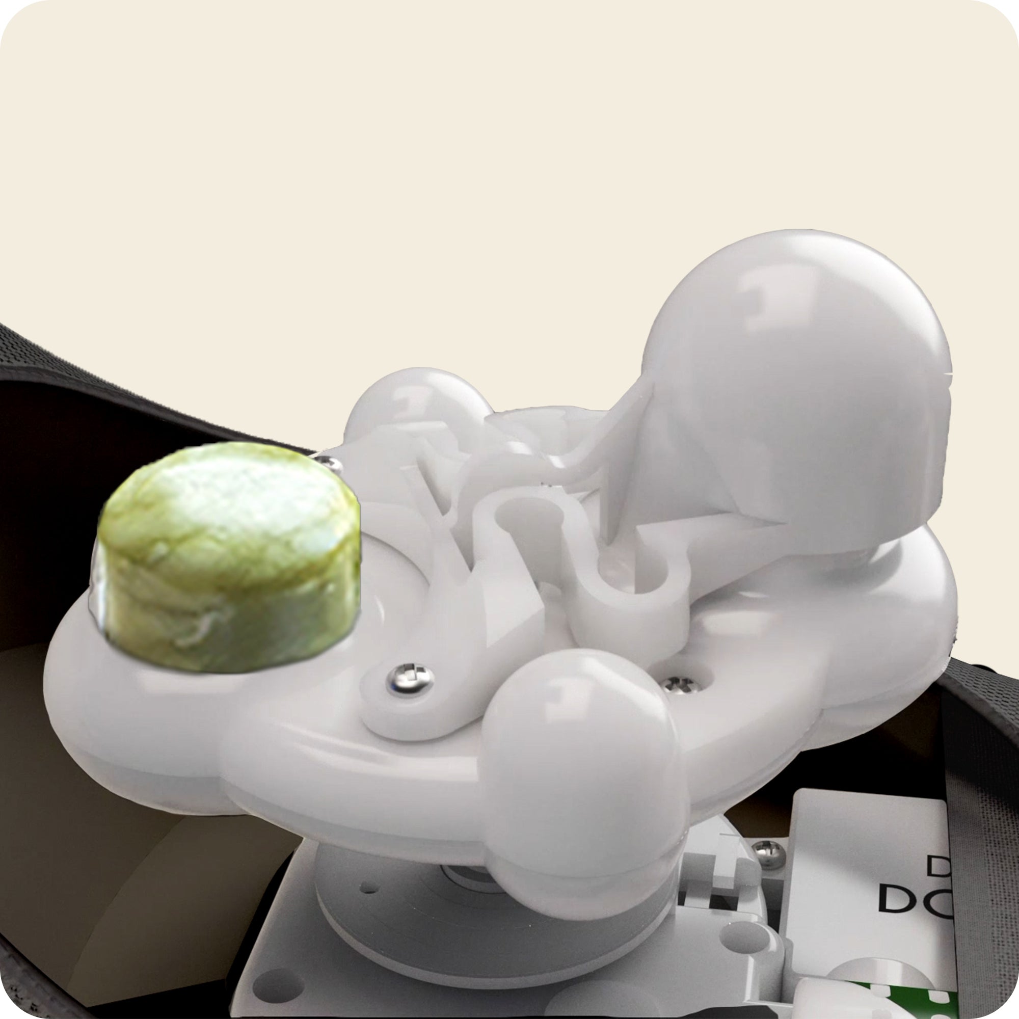 two massage heads coated in precious gemstone jade