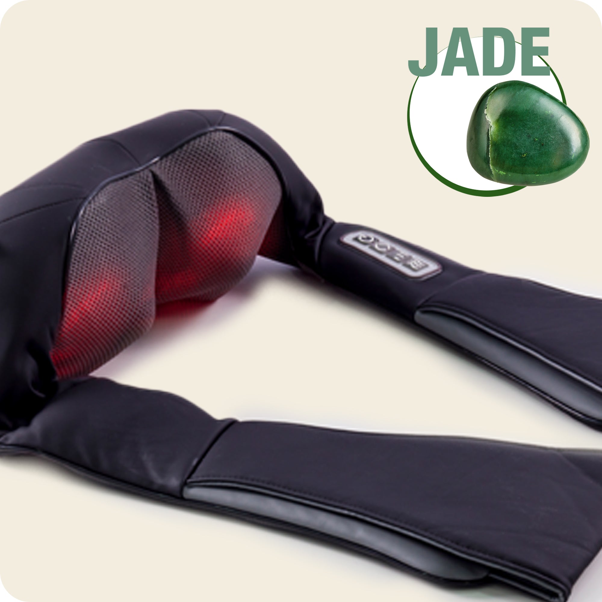 massager with 8 massage nodes, including 2 nodes covered in jade