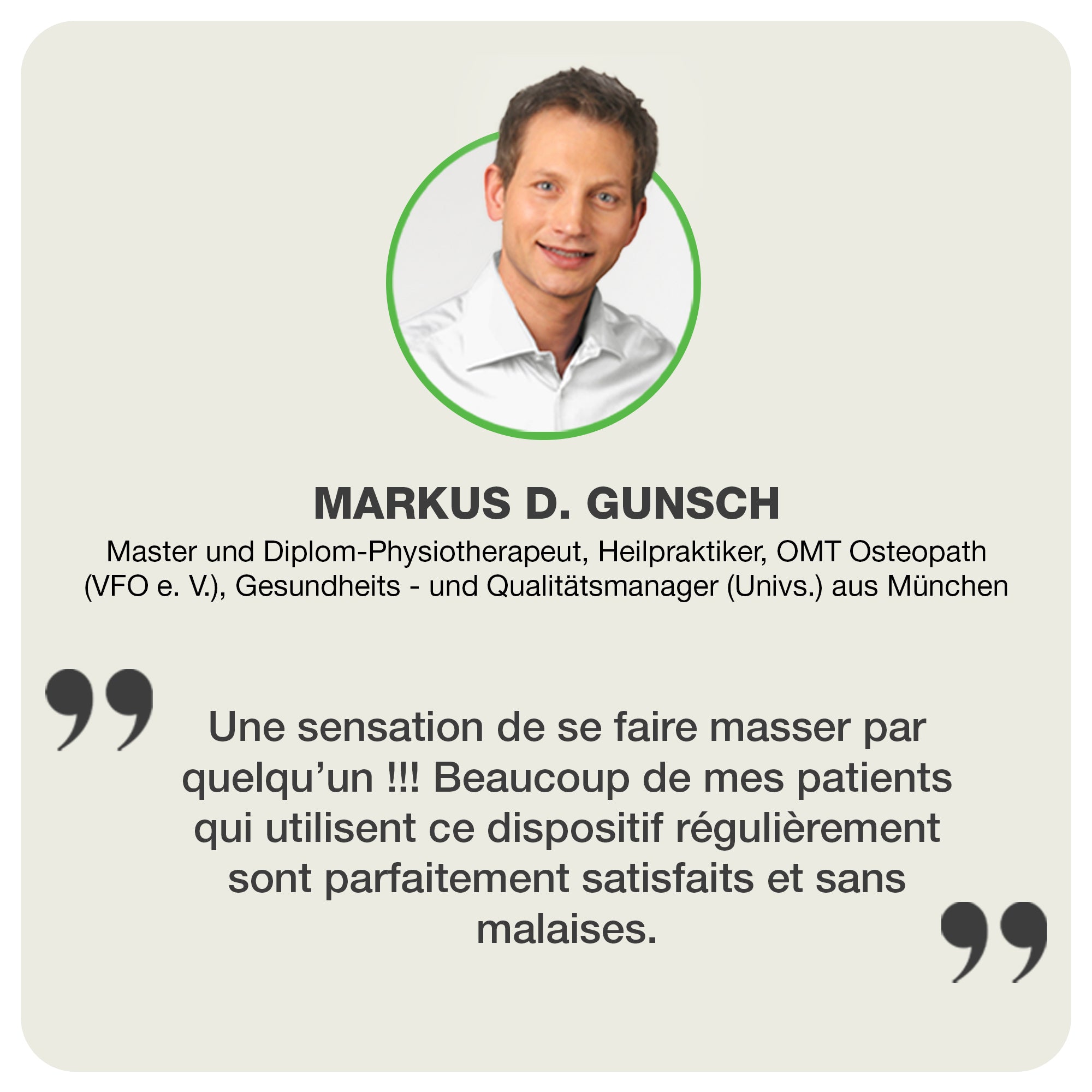 Notre masseur cervical Akku a été reconnu par les experts dans le domaine de kinésithérapie et sport