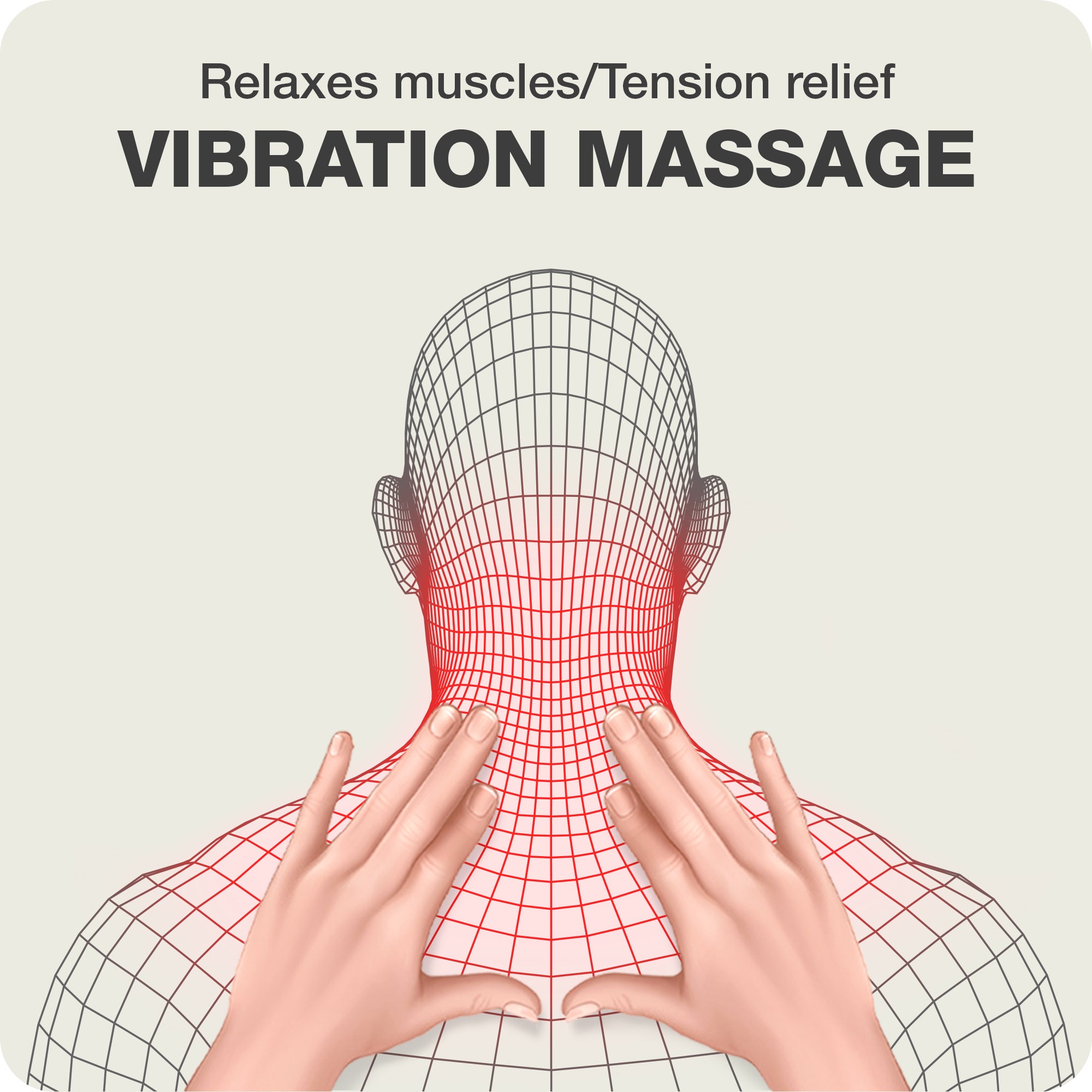 human hands performing vibration massage on shoulder muscle
